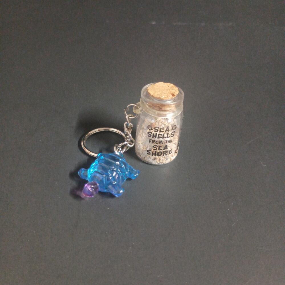 NWOT Clearwater Beach Florida Bottle Souvenir Key Chain  1.5"